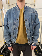 Load image into Gallery viewer, 1980s Katharine Hamnett Denim Teddy Jacket with Hidden Cargo Pocket - Size L