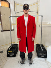Load image into Gallery viewer, aw2009 Yohji Yamamoto Vibrant Red Reversible Chester Coat with Yuzen Dyed Jaguar Lining - Size L