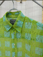 Load image into Gallery viewer, 1990s Dexter Wong Green Floral Lace Shirt - Size M