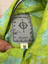 Load image into Gallery viewer, 1990s Dexter Wong Green Floral Lace Shirt - Size M