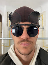 Load image into Gallery viewer, 1980s Issey Miyake Black Shutter Shades - Size OS