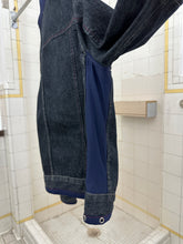 Load image into Gallery viewer, 1990s Vintage Sideskid Black Denim Jacket with Nylon Trim and Cutouts - Size Women's L