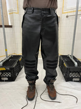 Load image into Gallery viewer, 1990s Armani Faux Leather Padded Knee Trousers - Size L