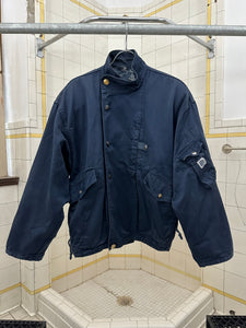 1980s Ball Double Breasted Military Jacket with Back Cinch - Size L