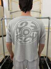 Load image into Gallery viewer, 1980s Issey Miyake Striped Knit Tee with Jacquard Back Graphic - Size M