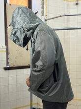 Load image into Gallery viewer, 2000s Levis Engineered Jeans Chemical Hood Metallic Jacket in Silver Blue - Size L