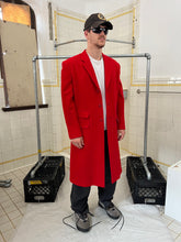 Load image into Gallery viewer, aw2009 Yohji Yamamoto Vibrant Red Reversible Chester Coat with Yuzen Dyed Jaguar Lining - Size L