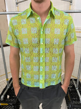 Load image into Gallery viewer, 1990s Dexter Wong Green Floral Lace Shirt - Size M