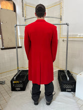 Load image into Gallery viewer, aw2009 Yohji Yamamoto Vibrant Red Reversible Chester Coat with Yuzen Dyed Jaguar Lining - Size L