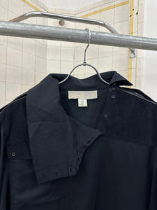 1980s Claude Montana High Neck Military Shirt with Epaulets - Size S