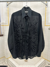 Load image into Gallery viewer, 1980s Claude Montana Sheer Cotton Shirt with Dragon Felt Applique - Size M