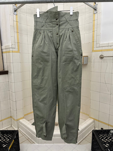 1980s Claude Montana High-Waisted Pants with Belted Hem Cinches - Size S