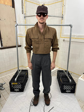 Load image into Gallery viewer, 1980s Claude Montana Cropped Military Shirt with Ribbed Sleeves and Shoulderpads - Size S