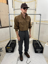 Load image into Gallery viewer, 1980s Claude Montana Cropped Military Shirt with Ribbed Sleeves and Shoulderpads - Size S