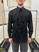 Load image into Gallery viewer, 1980s Claude Montana Sheer Cotton Shirt with Dragon Felt Applique - Size M