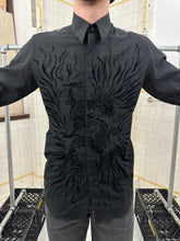 Load image into Gallery viewer, 1980s Claude Montana Sheer Cotton Shirt with Dragon Felt Applique - Size M