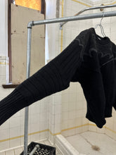 Load image into Gallery viewer, 1980s Claude Montana Black Sweater with Leather Shoulder Detailing - Size M