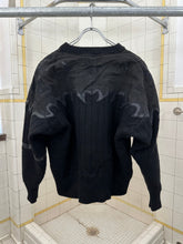 Load image into Gallery viewer, 1980s Claude Montana Black Sweater with Leather Shoulder Detailing - Size M