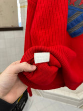 Load image into Gallery viewer, aw1982 Claude Montana Red Sweater with Leather Emblem - Size M