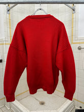 Load image into Gallery viewer, aw1982 Claude Montana Red Sweater with Leather Emblem - Size M