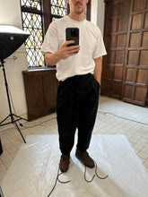 Load image into Gallery viewer, 1980s Issey Miyake Black Cotton Twill Pleated Moto Trousers - Size S