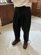 Load image into Gallery viewer, 1980s Issey Miyake Black Cotton Twill Pleated Moto Trousers - Size S