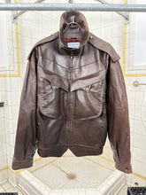 Load image into Gallery viewer, 1980s Claude Montana Leather Flight Jacket with Epaulets - Size L