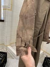 Load image into Gallery viewer, 1980s Claude Montana Khaki Trench Coat with Leather Detailing - Size S