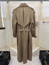 Load image into Gallery viewer, 1980s Claude Montana Khaki Trench Coat with Leather Detailing - Size S