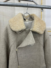 Load image into Gallery viewer, 1980s Claude Montana Heavy Wool Trench Coat with Removable Shearling Collar - Size L