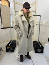 Load image into Gallery viewer, 1980s Claude Montana Heavy Wool Trench Coat with Removable Shearling Collar - Size L