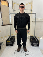 Load image into Gallery viewer, 1980s Claude Montana Black Sweater with Leather Shoulder Detailing - Size M