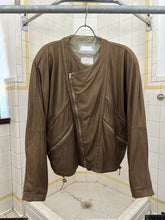 Load image into Gallery viewer, 1980s Vintage Italian Designer Brown Leather Jacket with Shoulderpads - Size L