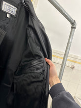 Load image into Gallery viewer, 1980s Claude Montana Leather Jacket with Back Emblem and Shoulderpads - Size XL
