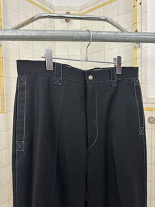 1980s Claude Montana Contrast Stitched Wool Trousers - Size L