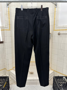 1980s Claude Montana Contrast Stitched Wool Trousers - Size L