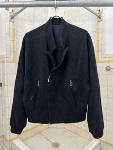 1980s Claude Montana Cropped Wool Blouson with Ornamental Topstitching - Size M