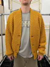 Load image into Gallery viewer, aw1991 Issey Miyake Yellow Heavy Gauge Sweater Cardigan - Size L