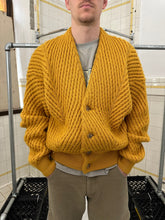 Load image into Gallery viewer, aw1991 Issey Miyake Yellow Heavy Gauge Sweater Cardigan - Size L