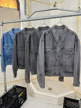 Load image into Gallery viewer, 1980s Claude Montana Grey Stonewashed Denim Trucker Jacket - Size XL