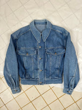 Load image into Gallery viewer, 1980s Claude Montana Light Wash Denim Trucker Jacket - Size S