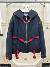 Load image into Gallery viewer, aw1993 Armani Padded Denim Bondage Pillow Neck Jacket with Removable Sleeves - Size M