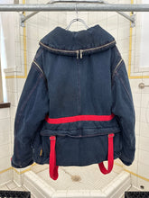 Load image into Gallery viewer, aw1993 Armani Padded Denim Bondage Pillow Neck Jacket with Removable Sleeves - Size M