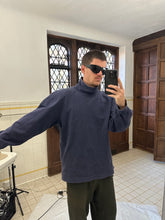 Load image into Gallery viewer, aw1994 Issey Miyake Navy Turtleneck with Quilted Shoulder Panels - Size L
