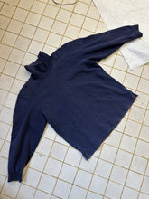 Load image into Gallery viewer, aw1994 Issey Miyake Navy Turtleneck with Quilted Shoulder Panels - Size L
