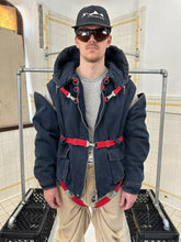 Load image into Gallery viewer, aw1993 Armani Padded Denim Bondage Pillow Neck Jacket with Removable Sleeves - Size M