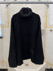 1980s Calugi E Giannelli Black Debossed Boot Print Fleece - Size XL