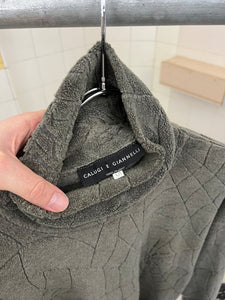 1980s Calugi E Giannelli Brown Debossed Spider Fleece - Size M