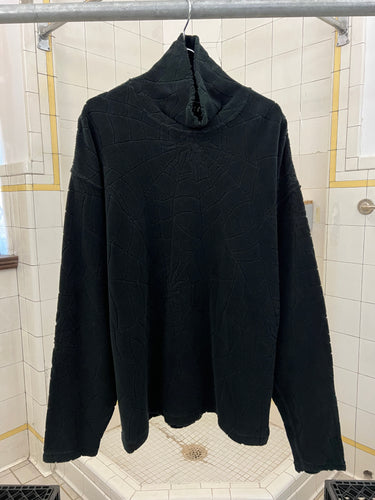 1980s Calugi E Giannelli Black Debossed Spider Fleece - Size L