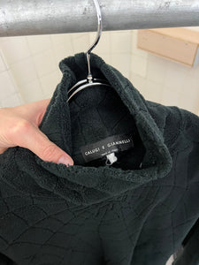 1980s Calugi E Giannelli Black Debossed Spider Fleece - Size L